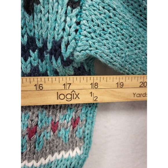 TILBURG WOMENS SWEATER GREEN LARGE PULLOVER CABLE KNIT Nordic, Winter - Picture 7 of 9